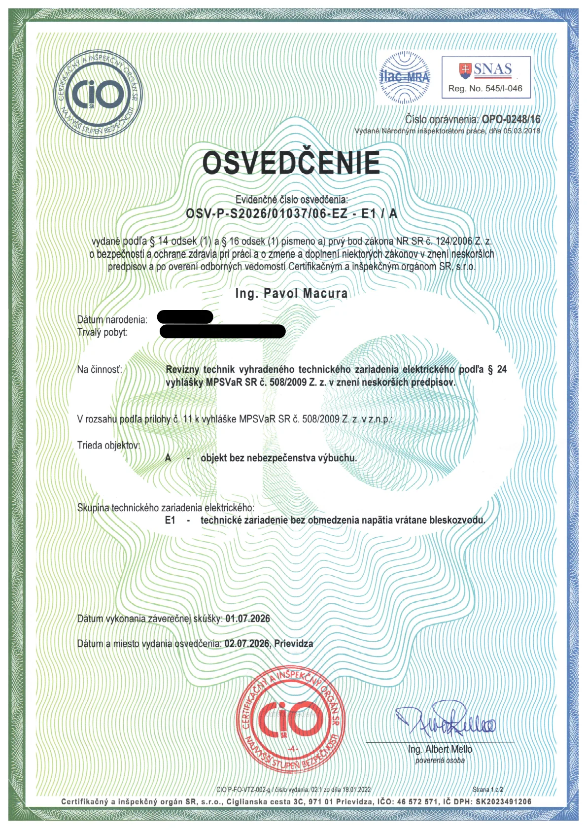 § 24 Revízny technik